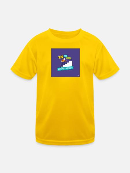 Mein täglicher Sport: motivierende Schimpfwörter - Kinder Funktions-T-Shirt - Eigelb - Vorne
