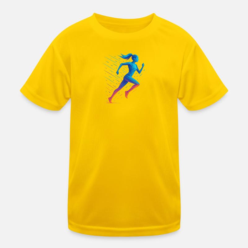 Geometric runner in motion Kids Functional T-Shirt