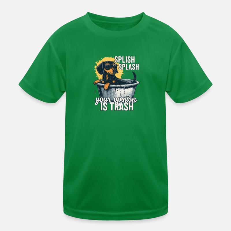 L’avis de Splish Splash est un teckel poubelle T-shirt sport Enfant
