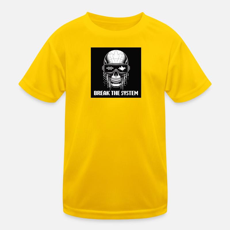 Crâne cyberpunk Break the System T-shirt sport Enfant