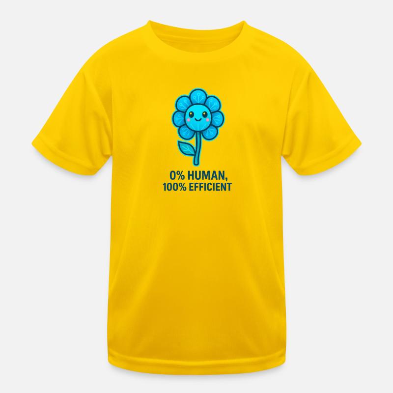 Flower Robot 0% Human Kids Functional T-Shirt