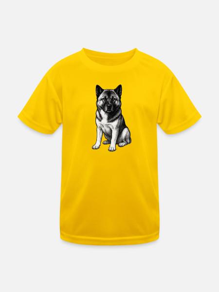 American Akita Holly - Kinder Funktions-T-Shirt - Eigelb - Vorne