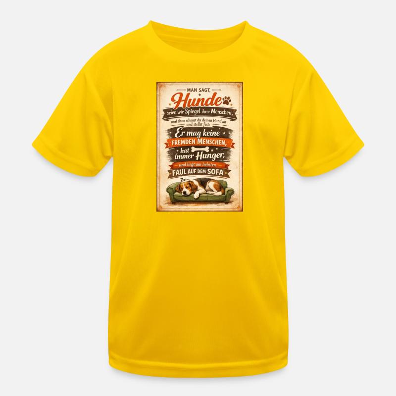 Fauler Hund auf dem Sofa Spruch Kinder Funktions-T-Shirt