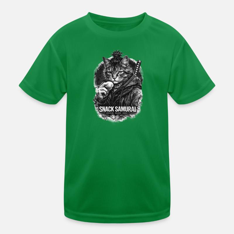 Snack Samurai Katze II Kinder Funktions-T-Shirt