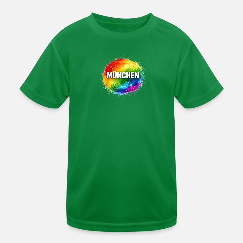 Bunter Farbsplash über München Kinder Funktions-T-Shirt