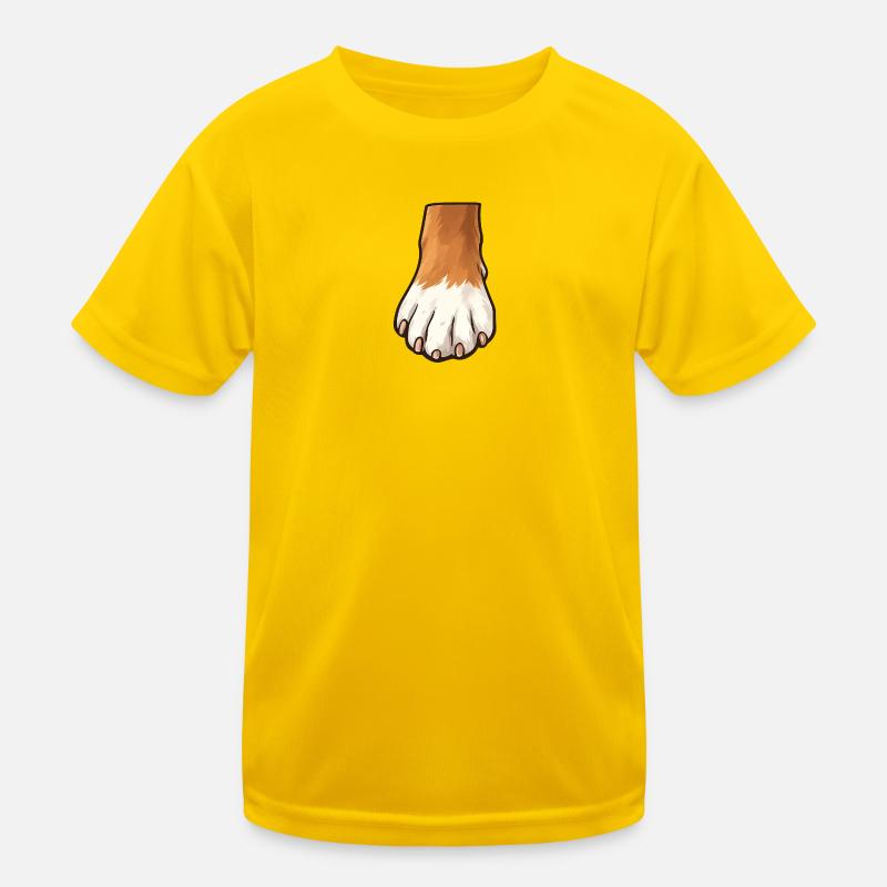 Braun Weiß Hundepfote Design Kinder Funktions-T-Shirt