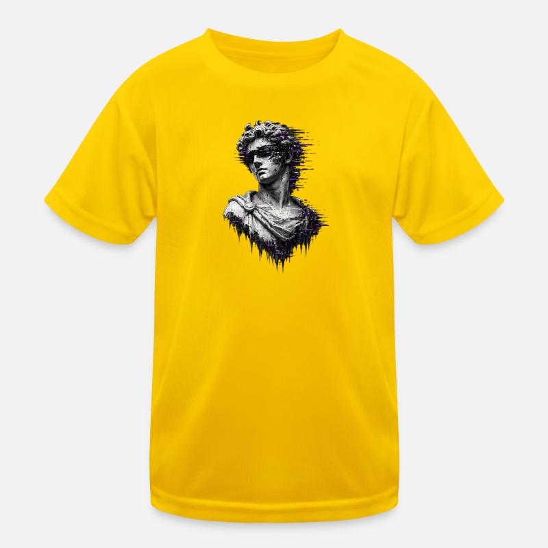 Lila Glitch Classic-Statue Kinder Funktions-T-Shirt