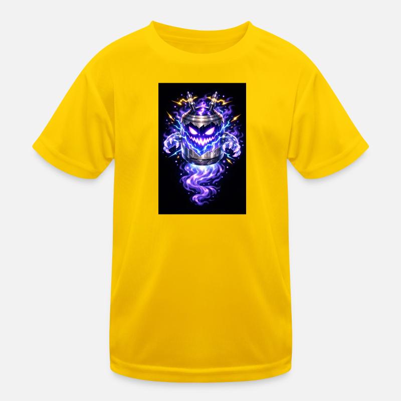 Blitzkürbis Dämon - Kinder Funktions-T-Shirt - Eigelb
