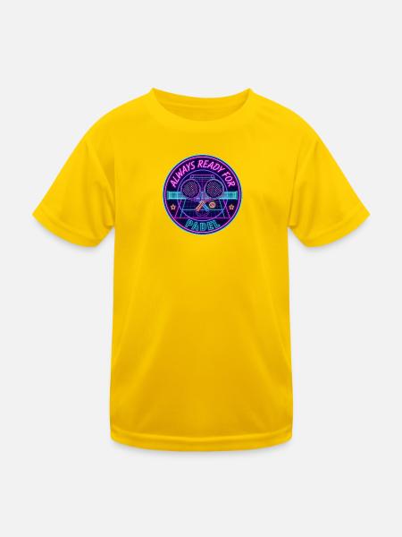 Neon Padel Club Logo - Kinder Funktions-T-Shirt - Eigelb - Vorne