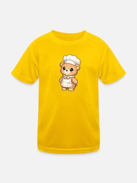 Kochbärchen Chef Illustration - Kids Functional T-Shirt - egg yellow - Front