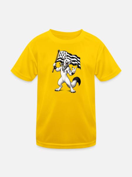 Hermelin-Rebellenmänner - Kinder Funktions-T-Shirt - Eigelb