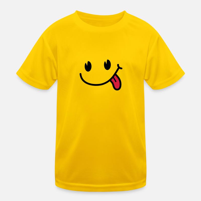 Smiley - Kinder Funktions-T-Shirt - Eigelb