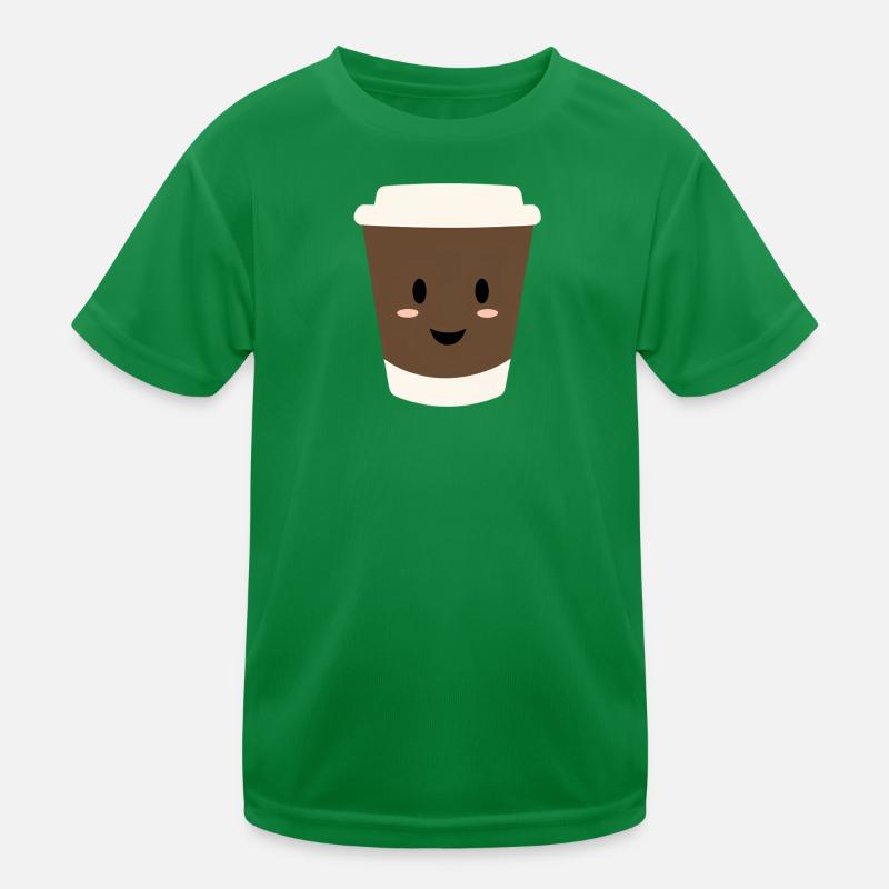 Kawaii Coffee Mug Smile Kids Functional T-Shirt