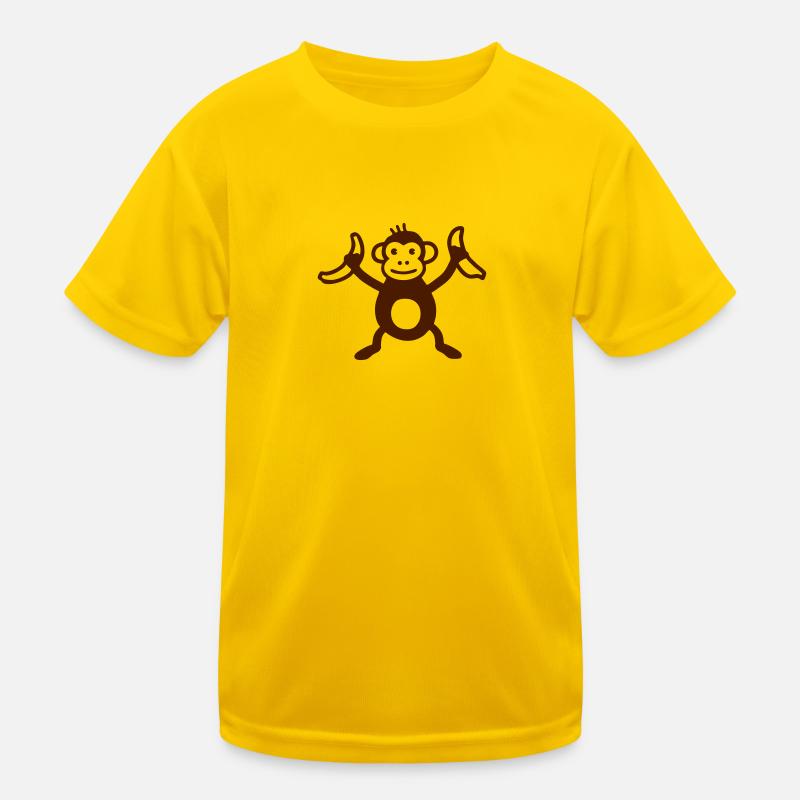 Affe mit Bananen Kinder Funktions-T-Shirt