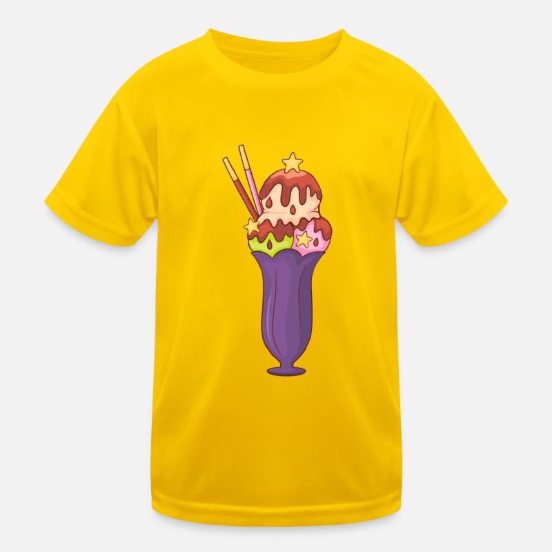 Eis Speiseeis Eiskrem Eiscreme Kugeleis Eisbecher Kinder Funktions-T-Shirt