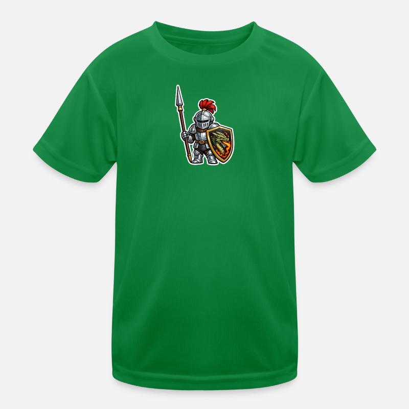 Great Knight with Dragon Shield . AI generated Kids Functional T-Shirt