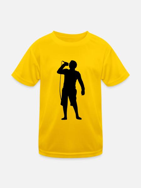 Mann Mikro - Kinder Funktions-T-Shirt - Eigelb - Vorne