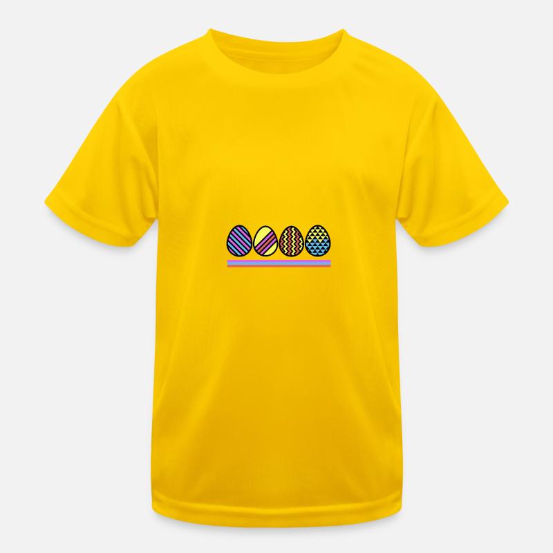 Easter Eggs - Oster Eier - Kinder Funktions-T-Shirt - Eigelb