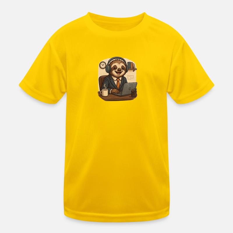 Office - Sloth - Kids Functional T-Shirt - egg yellow