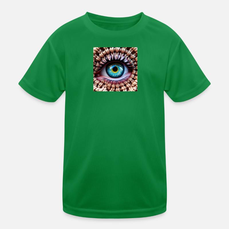 Colored Eye in Braided Net Kids Functional T-Shirt