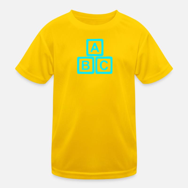 Neon ABC Block Muster Kinder Funktions-T-Shirt