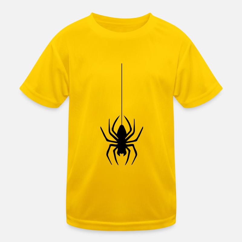 abseil thread spider web spider logo design disgust Kids Functional T-Shirt