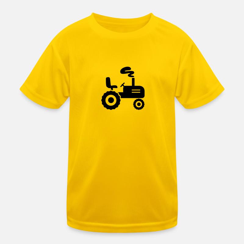Traktor - Kinder Funktions-T-Shirt - Eigelb