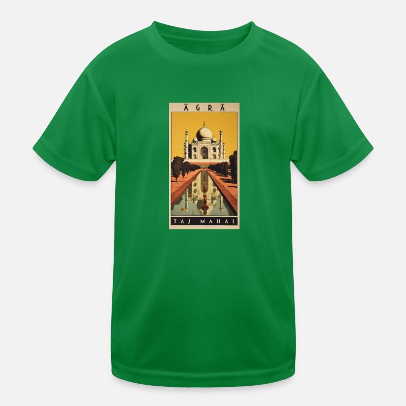 Affiche vintage classique du Taj Mahal d’Agra T-shirt sport Enfant