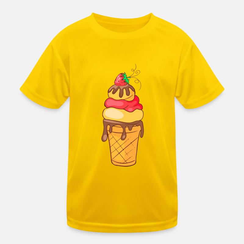 Eis Speiseeis Eiskrem Eiscreme Kugeleis Eisbecher Kinder Funktions-T-Shirt