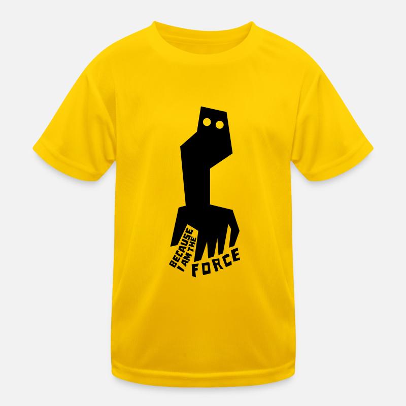 BECAUSE I AM THE FORCE - Kinder Funktions-T-Shirt - Eigelb
