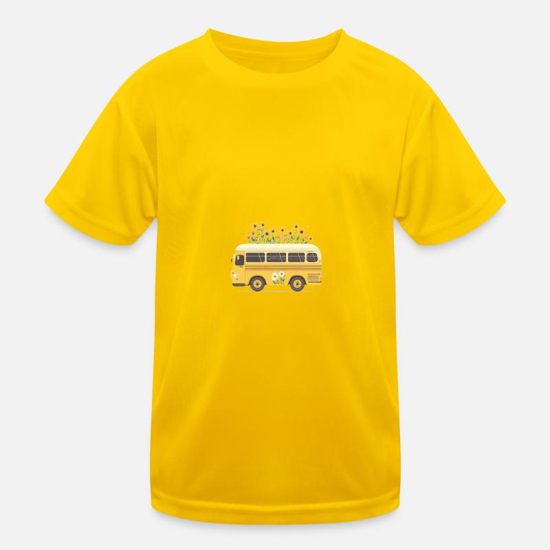 Charmante Bus Reise 5 - Kinder Funktions-T-Shirt - Eigelb