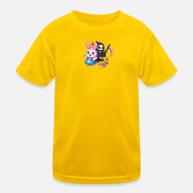  Pastel Goth Hase trifft Sensenmann Pixel Art Kinder Funktions-T-Shirt