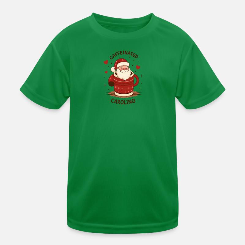 Süßer Kaffeetrinkender Weihnachtsmann Kinder Funktions-T-Shirt