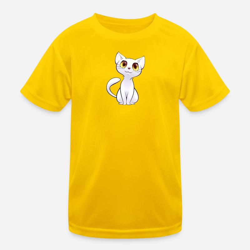 White kitten with golden eyes Kids Functional T-Shirt