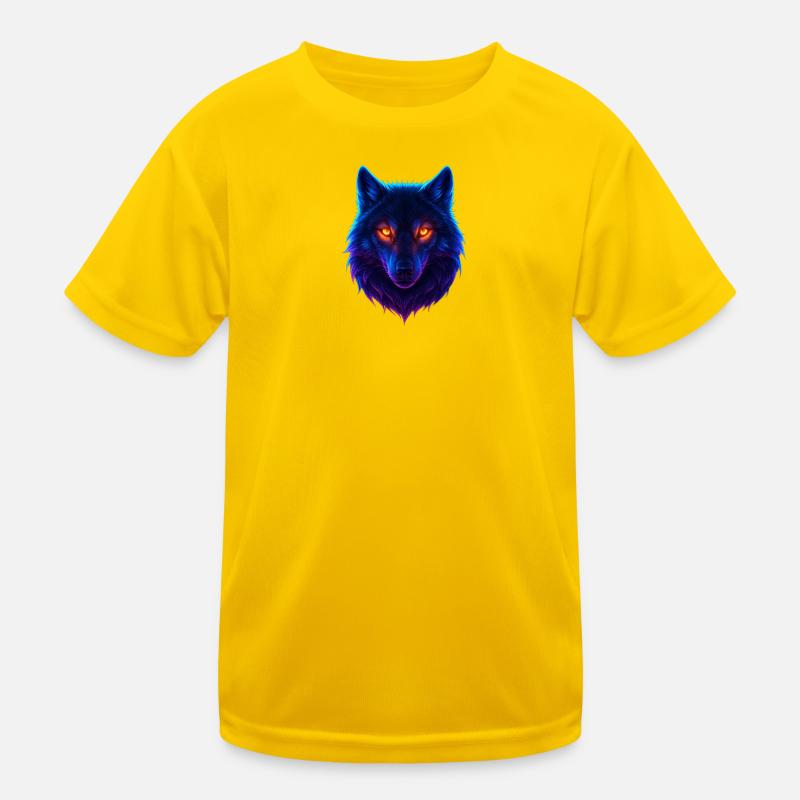 Neon Wolf's Aurora Eyes Kids Functional T-Shirt