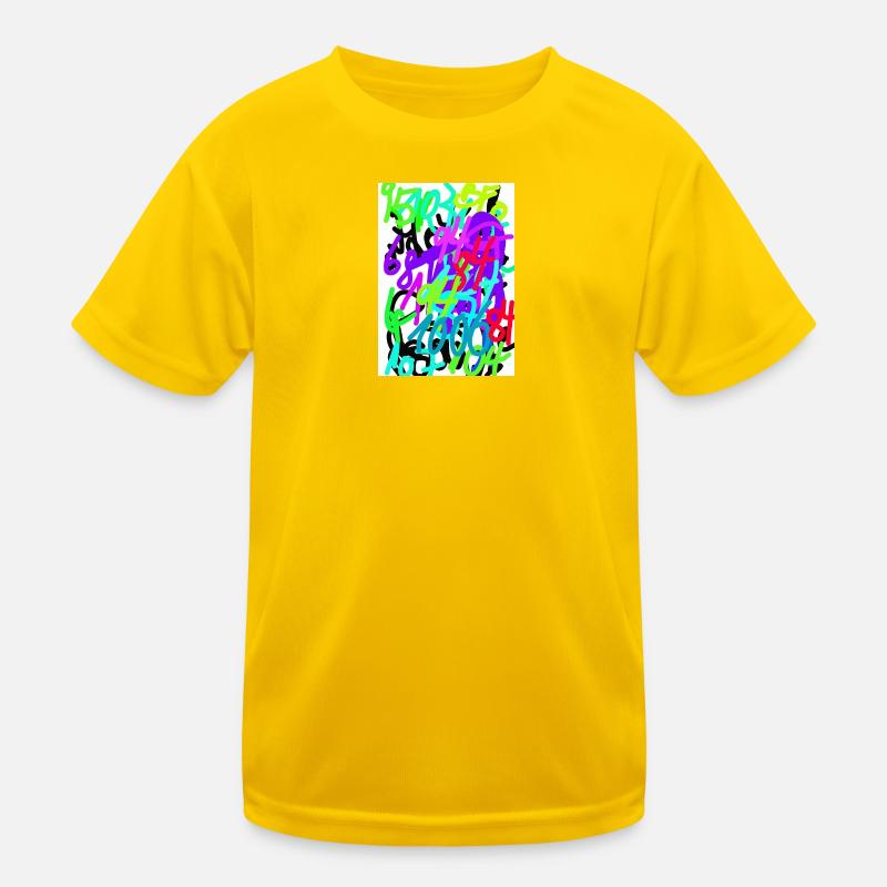 Abstract Colored Number Creation Kids Functional T-Shirt