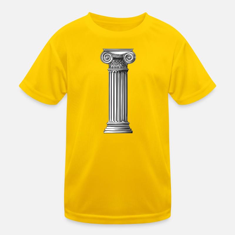 Greek Ionic Column – Minimalist Ancient Art Kids Functional T-Shirt