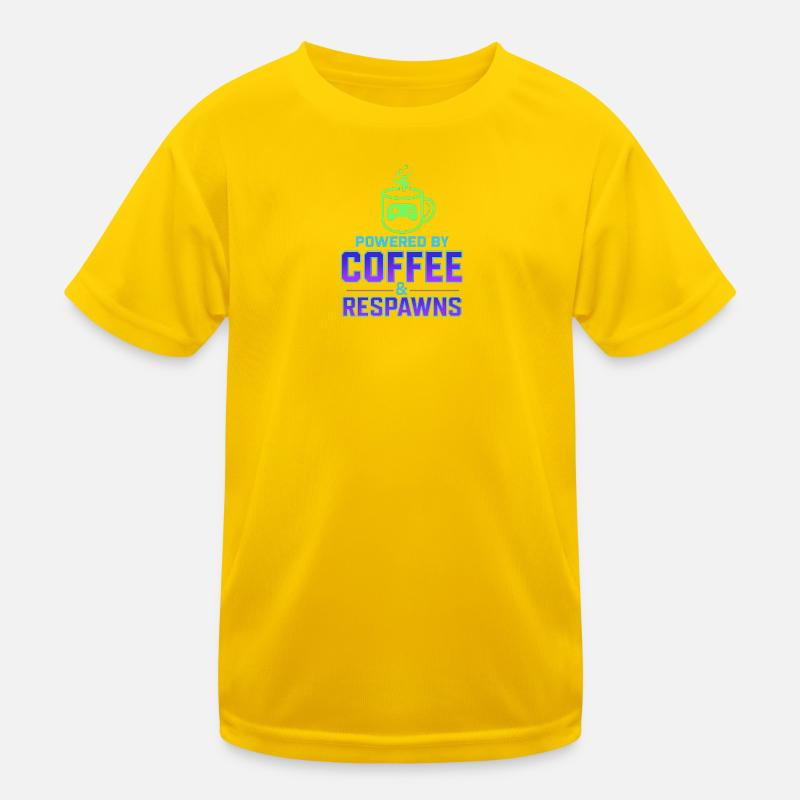 Powered by Coffee and Respawns Kinder Funktions-T-Shirt