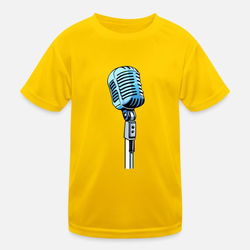 Vintage Comic Style Mikrofon Singen Kinder Funktions-T-Shirt