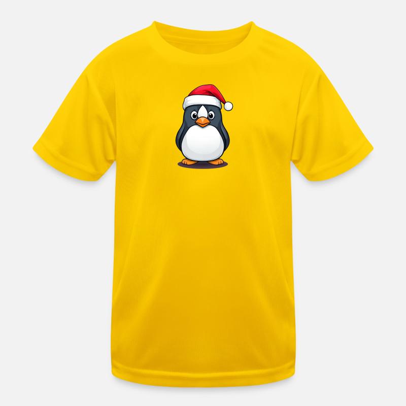 Weihnachtsmann Pinguin Kinder Funktions-T-Shirt
