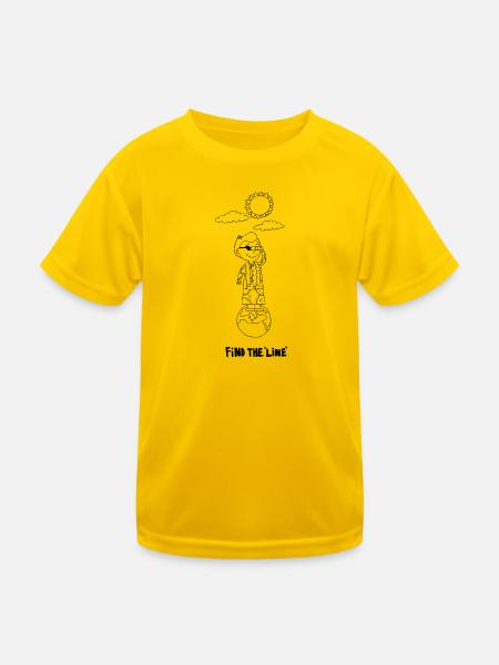 Find the Line - Kinder Funktions-T-Shirt - Eigelb - Vorne