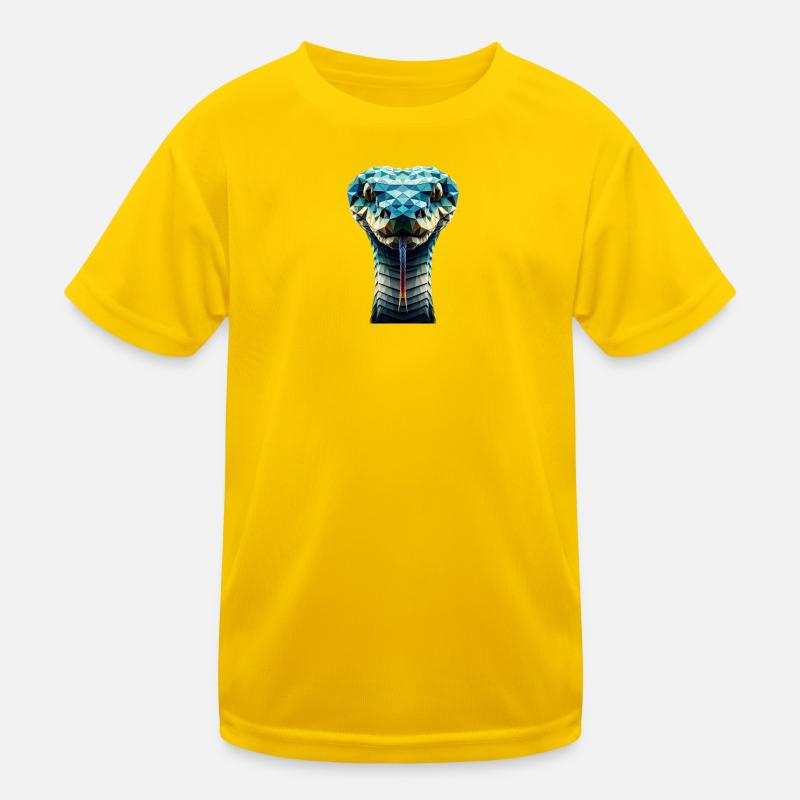 Schlange im Polygon-Stil Kinder Funktions-T-Shirt