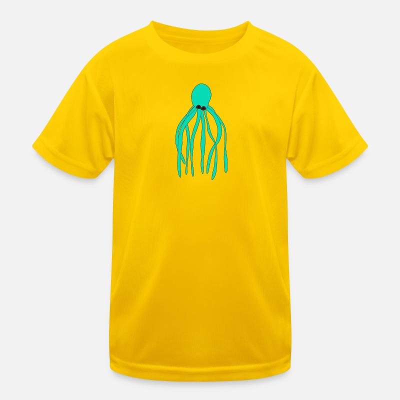 Octopus turquoise Kids Functional T-Shirt