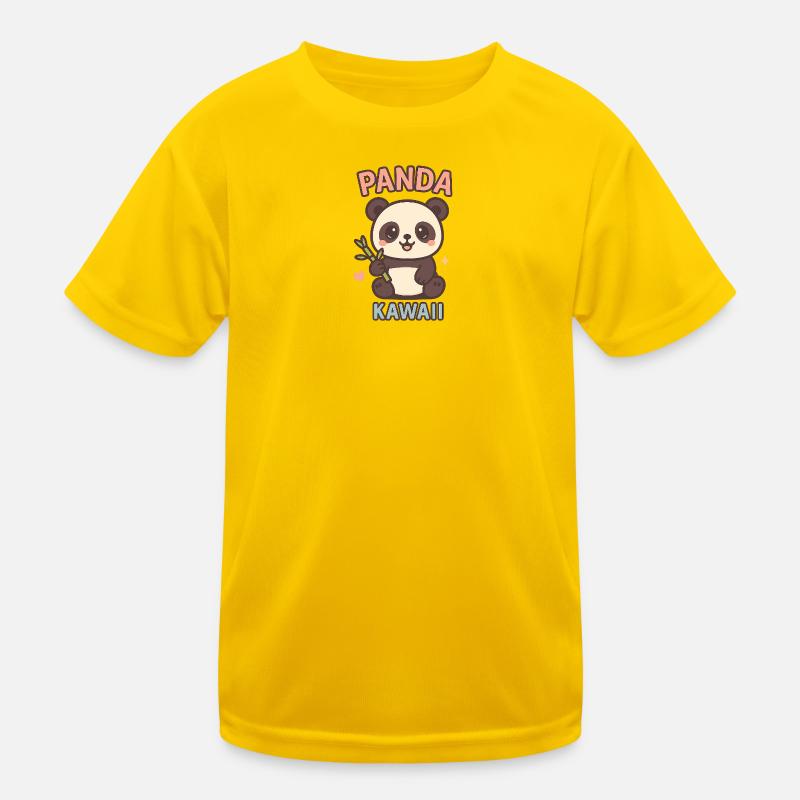 Panda Kawaii with Bamboo Kids Functional T-Shirt