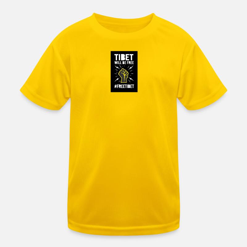Le Tibet sera libre. Conception de protestation. - T-shirt sport Enfant - jaune d'œuf
