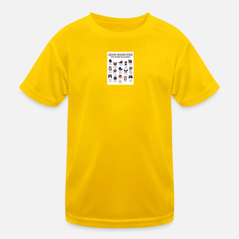 ADHD Monsters You Don’t Hear About - Kids Functional T-Shirt - egg yellow