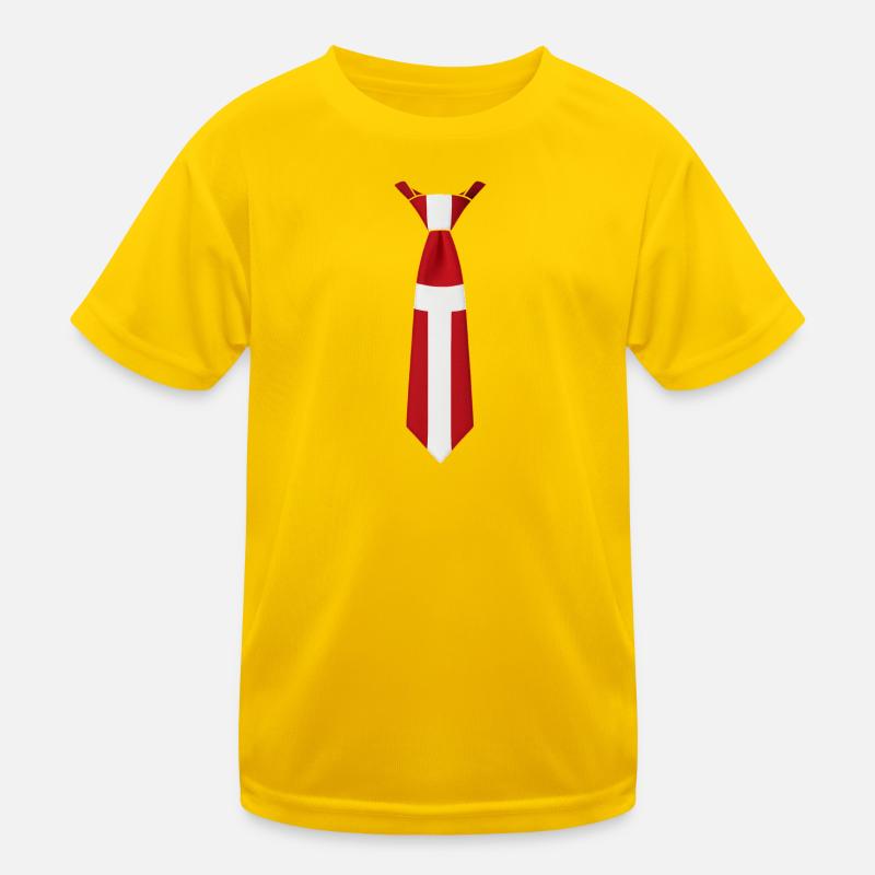 Denmark Tie – Flaggendesign Kinder Funktions-T-Shirt