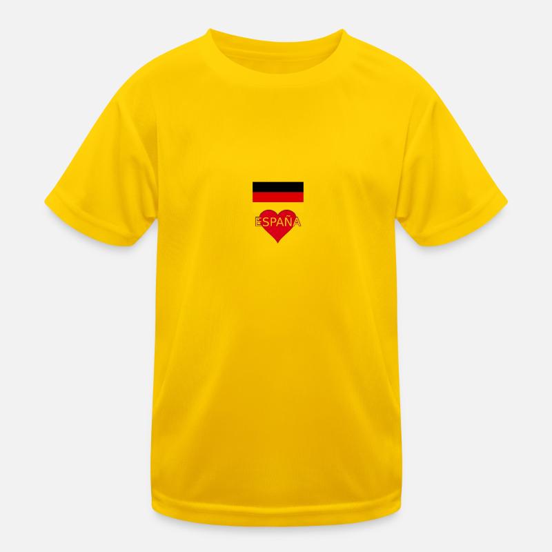 Flag Germany Spain Kids Functional T-Shirt