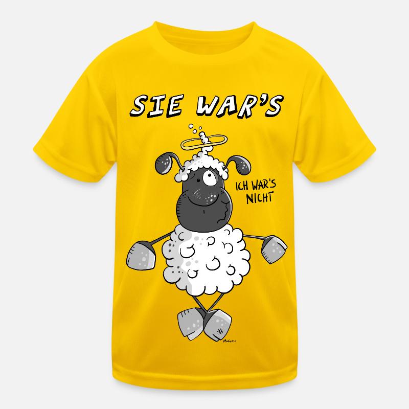 Sie war's Unschuldslamm Kinder Funktions-T-Shirt