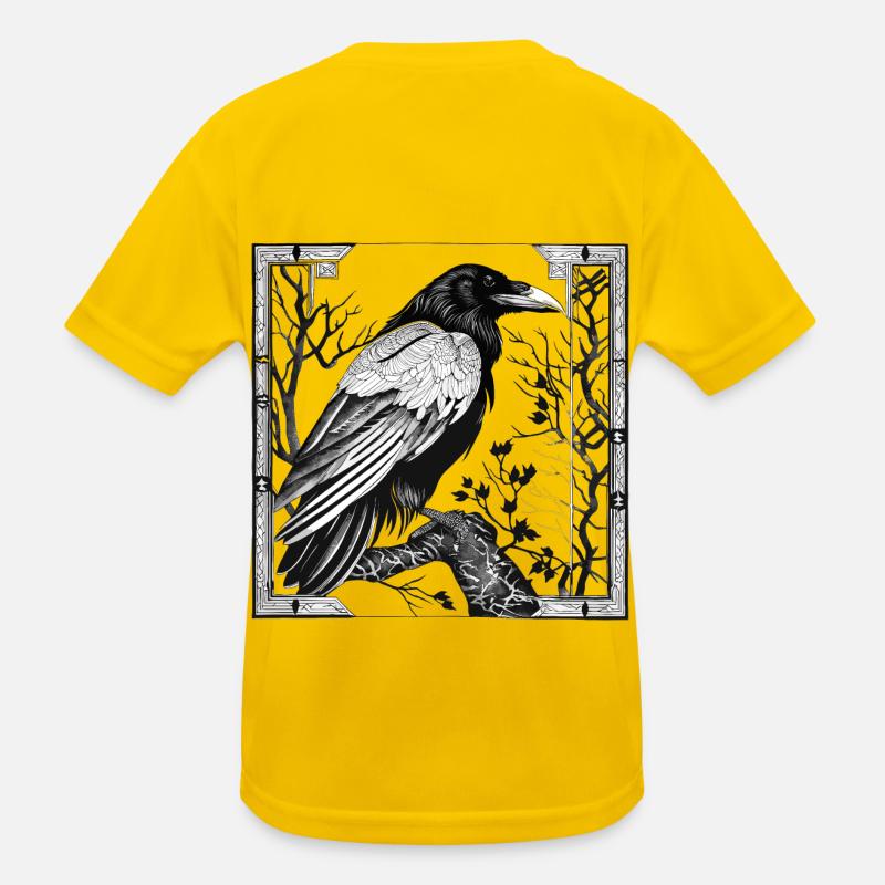 Framed Raven in a Tree Kids Functional T-Shirt